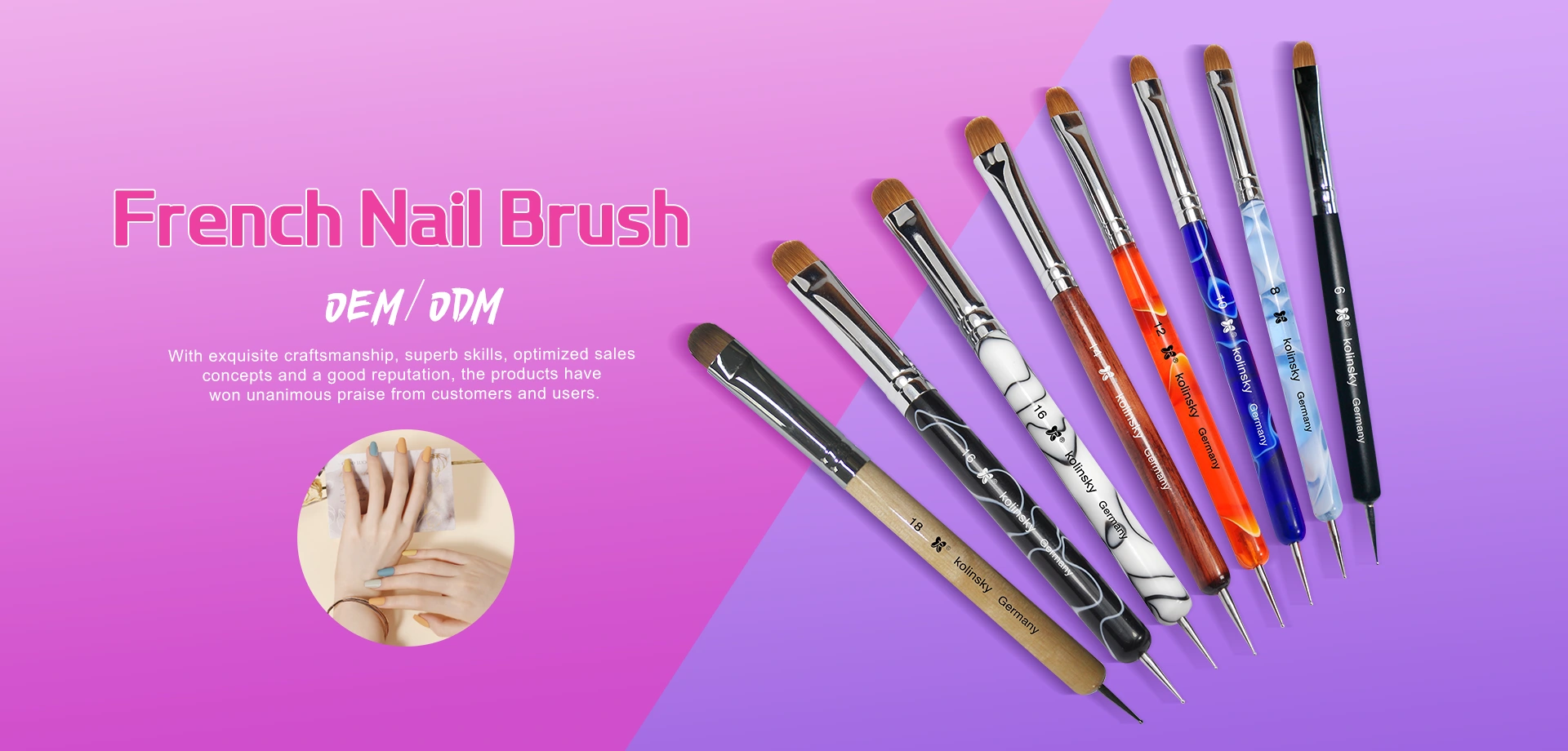 Pabrika ng Pranses na brush ng kuko