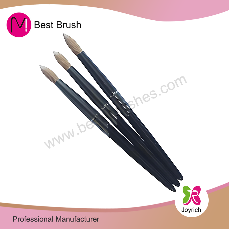 Itim na Metal Kolinsky Acrylic Nail Brush